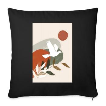 Boho Dove Wandkunst, Digitaler Download, Moderner - Sofakissenbezug 45 x 45 cm - Schwarz - Vorne