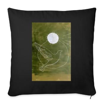 Dove Wall Art, Digital Download Minimalistische - Sofakissenbezug 45 x 45 cm - Schwarz - Vorne
