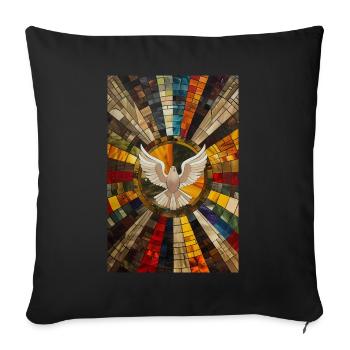 Décor chrétien tchèque animé - Housse de coussin décorative 45 x 45 cm - noir - Devant