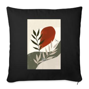 Imprimé oiseau bohème moderne, boho rustique - Housse de coussin décorative 45 x 45 cm - noir - Devant