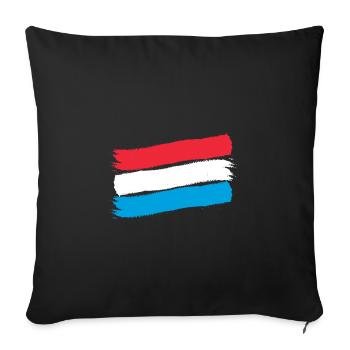 Drapeau luxembourgeois Drapeau luxembourgeois Accueil - Housse de coussin décorative 45 x 45 cm - noir - Devant