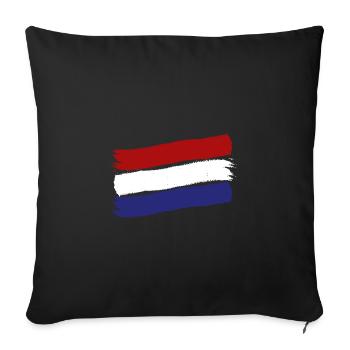 Pays-Bas Drapeau Hollande Drapeau néerlandais - Housse de coussin décorative 45 x 45 cm - noir - Devant
