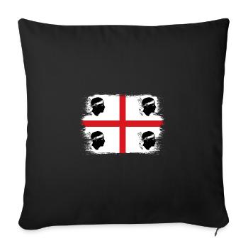 Sardinia flag Sardinian flag Sardegna flag - Sofa pillowcase 17,3'' x 17,3'' (45 x 45 cm) - black - Front