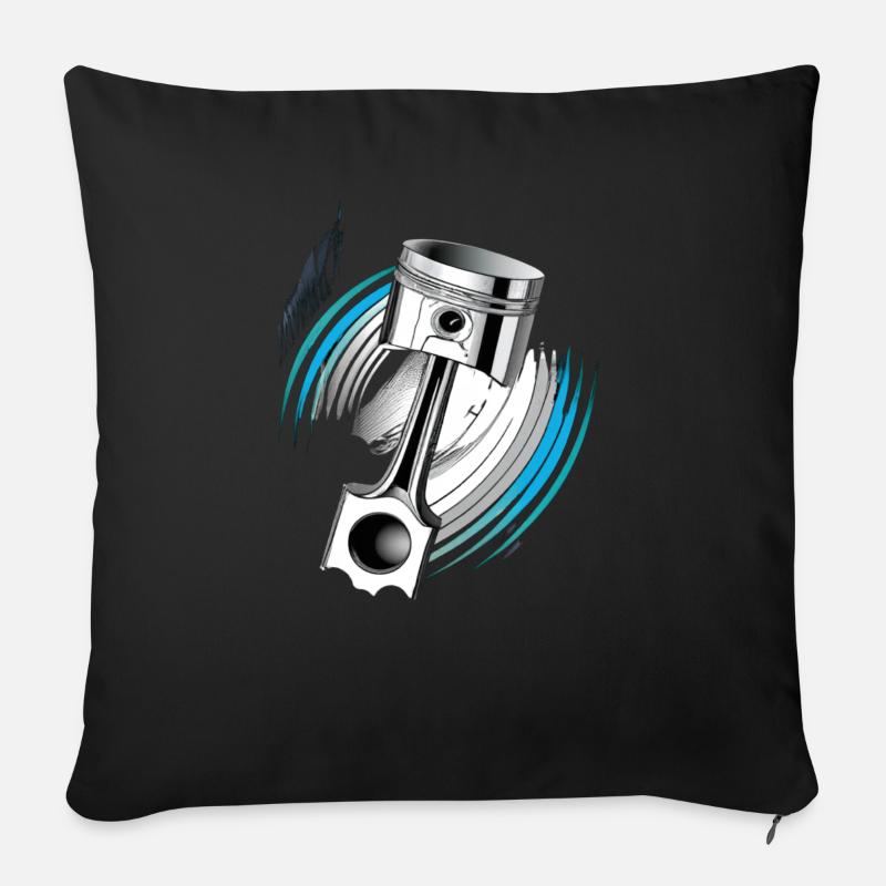 La force du piston en action - Housse de coussin décorative 45 x 45 cm - noir