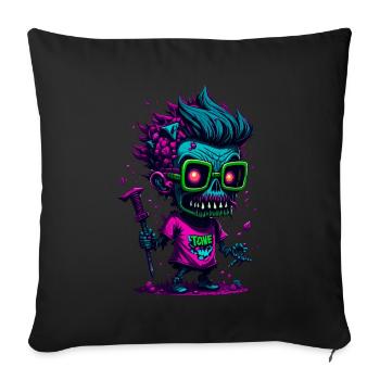Colorful cool zombie - Sofa pillowcase 17,3'' x 17,3'' (45 x 45 cm) - black - Front