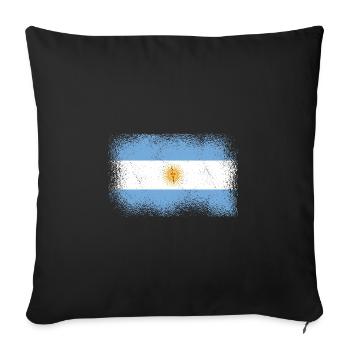 Drapeau de l’Argentine Amérique du Sud Drapeau argentin - Housse de coussin décorative 45 x 45 cm - noir - Devant
