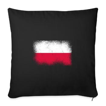 Poland Flag Used Look Polska Polish Flag - Sofa pillowcase 17,3'' x 17,3'' (45 x 45 cm) - black - Front