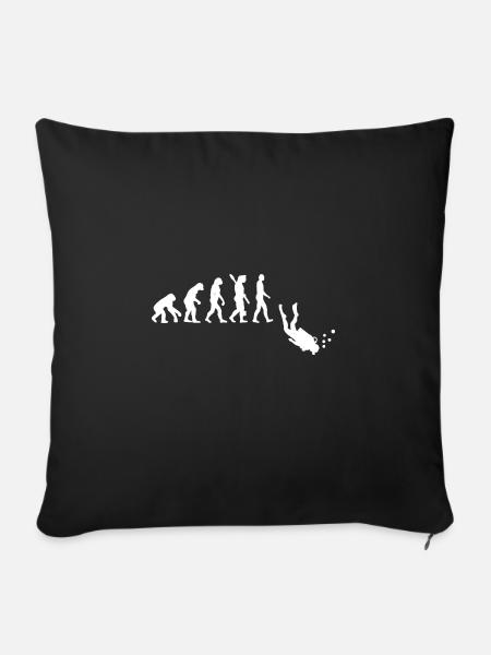 Lustige Taucher Evolution - Tauchen - Sofakissenbezug 45 x 45 cm - Schwarz