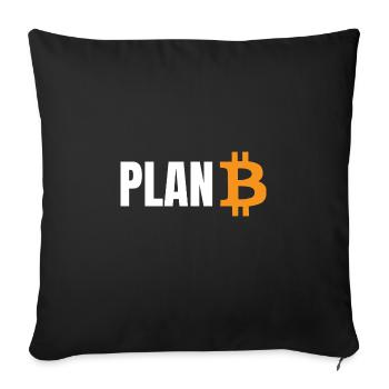 Bitcoin Plan B - Housse de coussin décorative 45 x 45 cm - noir - Devant