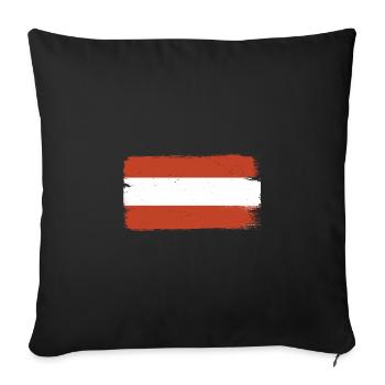 Drapeau de l’Autriche Autriche Drapeau autrichien AT - Housse de coussin décorative 45 x 45 cm - noir - Devant