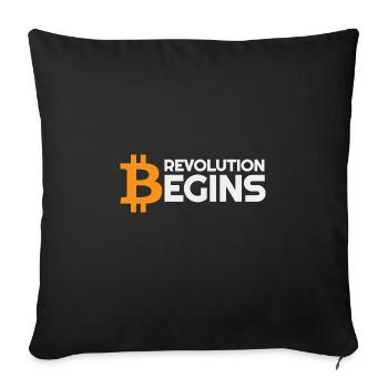 Revolution beginnt Bitcoin-Krypto - Sofakissenbezug 45 x 45 cm - Schwarz - Vorne