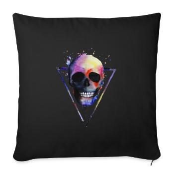 Grunge skull - Sofa pillowcase 17,3'' x 17,3'' (45 x 45 cm) - black - Front