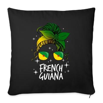 Guyane française - Housse de coussin décorative 45 x 45 cm - noir - Devant