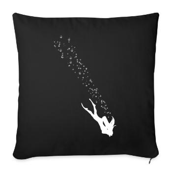 Bulles de Plongeuse - Housse de coussin décorative 45 x 45 cm - noir - Devant