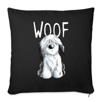 Woof Bobtail - Bobtails - Old English Sheepdog - Sofakissenbezug 45 x 45 cm - Schwarz - Vorne