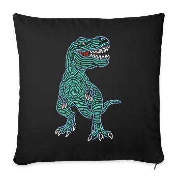 Dinosaure Sauvage Dinosaure Tyrannosaure Dinosaures - Housse de coussin décorative 45 x 45 cm - noir - Devant