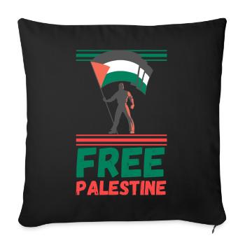 Free Palestine Palestine Paix Liberté - Housse de coussin décorative 45 x 45 cm - noir - Devant