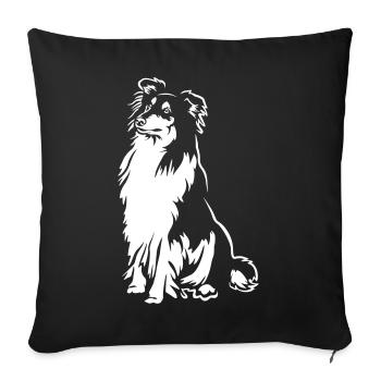Collie « Black Edition » - Housse de coussin décorative 45 x 45 cm - noir - Devant