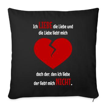 Herzschmerz für ihn - Sofakissenbezug 45 x 45 cm - Schwarz - Vorne