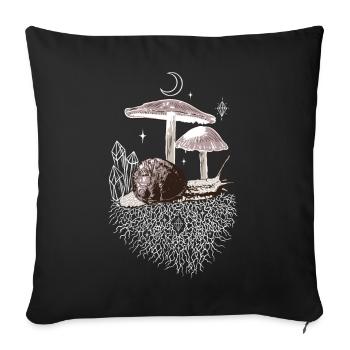 Champignons Vignoble Cristaux d’escargot - Housse de coussin décorative 45 x 45 cm - noir - Devant