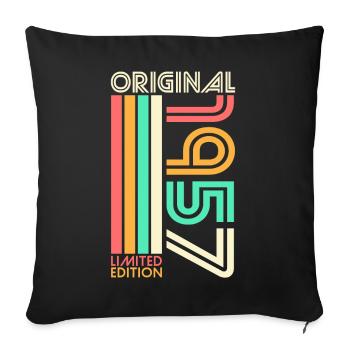 1957 Cadeau d’anniversaire Vintage Vintage Rétro - Housse de coussin décorative 45 x 45 cm - noir - Devant
