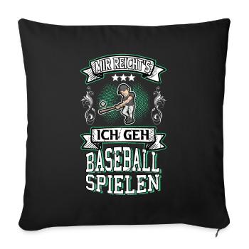 Baseball Baseballspieler Spruch USA Sport Home Run - Sofakissenbezug 45 x 45 cm - Schwarz - Vorne