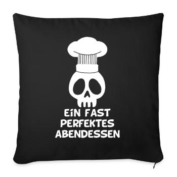 Ein fast perfektes Abendessen - Sofakissenbezug 45 x 45 cm - Schwarz - Vorne