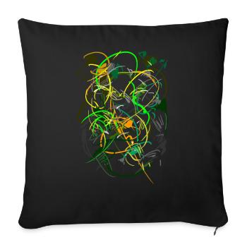 abstrait - Housse de coussin décorative 45 x 45 cm - noir - Devant
