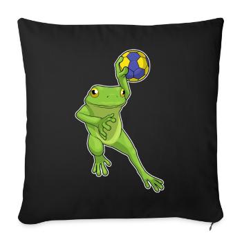 Frog Handball Player Handball - Sofa pillowcase 17,3'' x 17,3'' (45 x 45 cm) - black - Front