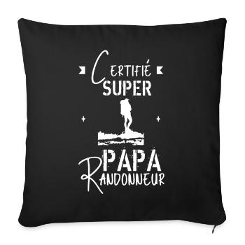 Super papa Randonneur - Housse de coussin décorative 45 x 45 cm - noir - Devant