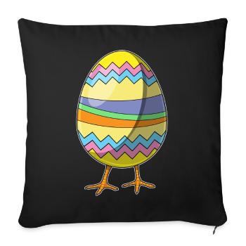 Poussin oeuf de Pâques - Housse de coussin décorative 45 x 45 cm - noir - Devant