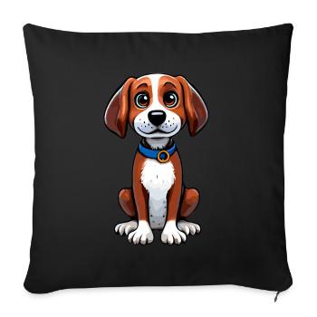 Cute dog - Sofa pillowcase 17,3'' x 17,3'' (45 x 45 cm) - black - Front