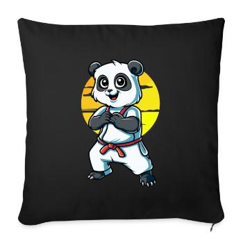 Cute Martial Arts Panda - Sofa pillowcase 17,3'' x 17,3'' (45 x 45 cm) - black - Front