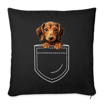 Chien Teckel Teckel - Housse de coussin décorative 45 x 45 cm - noir - Devant