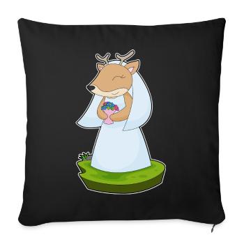 Deer Bride Bouquet Wedding - Sofa pillowcase 17,3'' x 17,3'' (45 x 45 cm) - black - Front