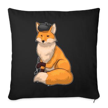 Fox Painter Peinture Pinceau - Housse de coussin décorative 45 x 45 cm - noir - Devant