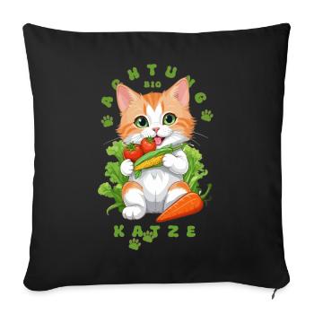 Bio Katze - Sofakissenbezug 45 x 45 cm - Schwarz - Vorne