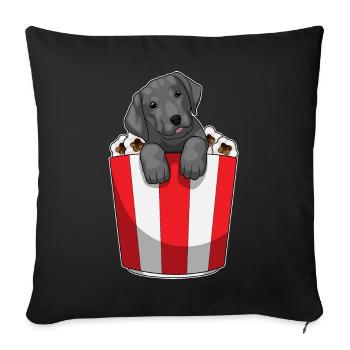 Maïs soufflé du Labrador - Housse de coussin décorative 45 x 45 cm - noir - Devant