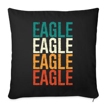 Aigle Vintage - Housse de coussin décorative 45 x 45 cm - noir - Devant