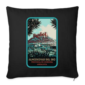 Almodovar Castle: Andalusian Treasure - Sofa pillowcase 17,3'' x 17,3'' (45 x 45 cm) - black - Front