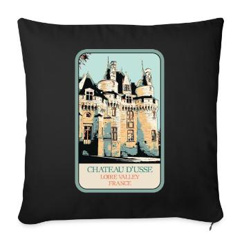 Château d'Ussé, Loire Valley - Sofa pillowcase 17,3'' x 17,3'' (45 x 45 cm) - black - Front