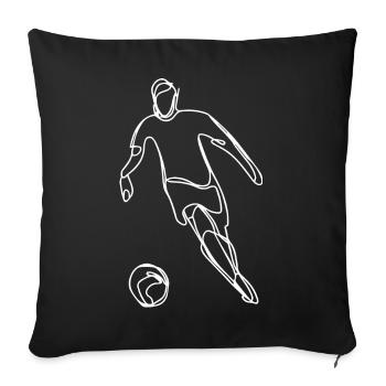 Croquis de footballeur - Housse de coussin décorative 45 x 45 cm - noir - Devant