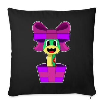 Snake Christmas Package - Sofa pillowcase 17,3'' x 17,3'' (45 x 45 cm) - black - Front