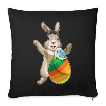 Osterhase Ostern Reinigung - Sofakissenbezug 45 x 45 cm - Schwarz - Vorne