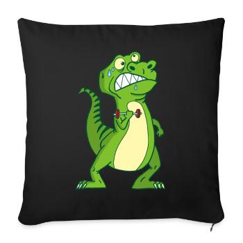 La force du tyrannosaure - Housse de coussin décorative 45 x 45 cm - noir - Devant