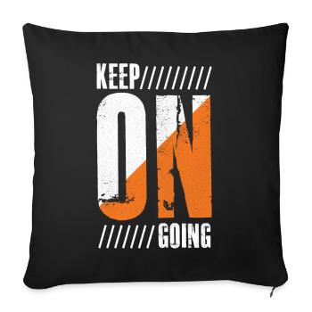 keep on going - Sofa pillowcase 17,3'' x 17,3'' (45 x 45 cm) - black - Front