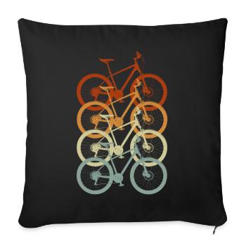 Vélo rétro vintage : une célébration du cyclisme - Housse de coussin décorative 45 x 45 cm - noir - Devant