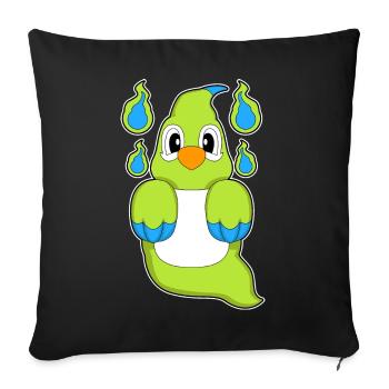 Fantôme perroquet - Housse de coussin décorative 45 x 45 cm - noir - Devant