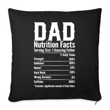 Papa Père Fête des Pères - Housse de coussin décorative 45 x 45 cm - noir - Devant