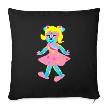 Rainbow Triene - Fantasy - Little Animals - Sofa pillowcase 17,3'' x 17,3'' (45 x 45 cm) - black - Front